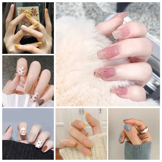 Cute fake nails Daisy style press on nails
