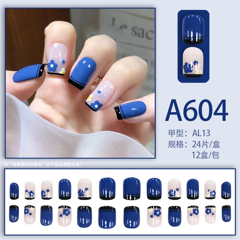 Simple and Pure Style Prints Solid Color French Nails