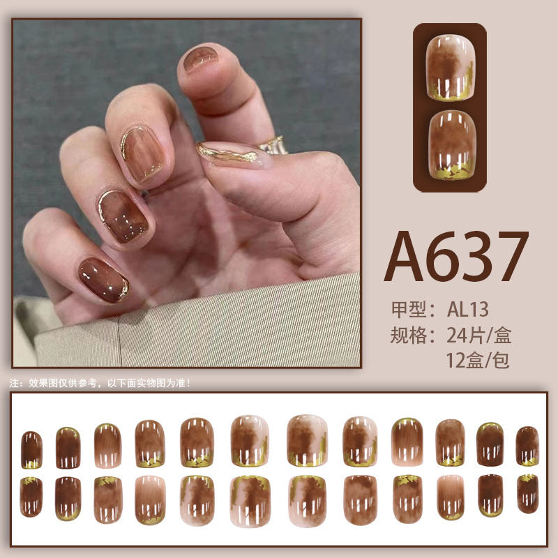 Simple and Pure Style Prints Solid Color French Nails