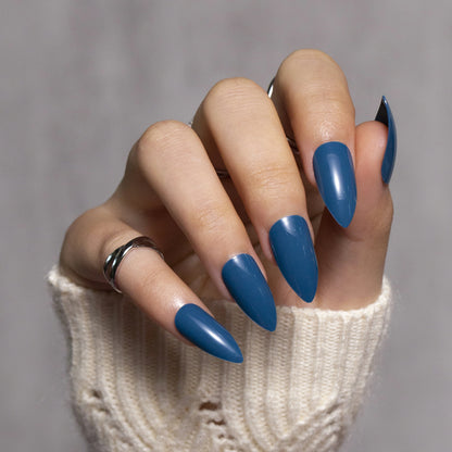 Stiletto Dark Blue Nails
