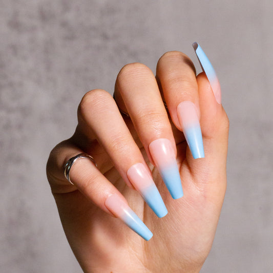 French Blue Press on Nails
