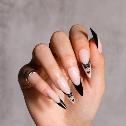Black French Tip Press on Nails