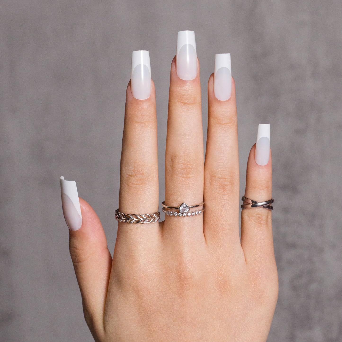White French Tip Press On Nails