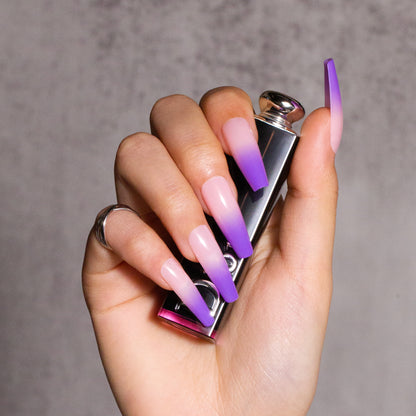 French Purple Long Coffin Press on Nails